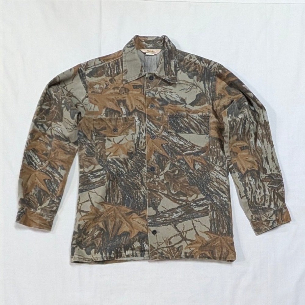 Cabela's Realtree Camo Button Down Hunting Shirt Brown Size 18 Made in USA